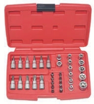 34Pc 3/8 Drive Security Torx Star and E Socket Bit Set