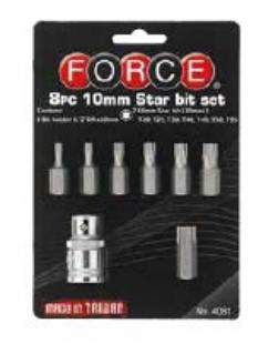 8pc 10mm Star bit set