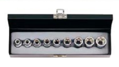 9pc 1/2DR Star socket set