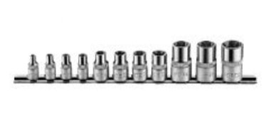 11pc 1/4 3/8 and 1/2 Star socket set