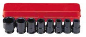 8pc 3/8 DR 6pt Flank Impact Socket Set