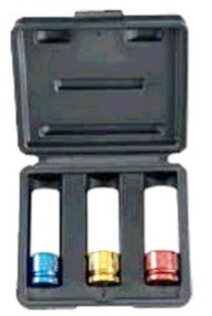 3pc 1/2 DR Colored 6pt Flank Deep Impact Socket Set