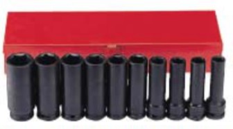 10pc 1/2 DR Impact Deep Socket Set SAE