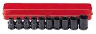 10pc 1/2 DR 6pt Flank Impact Socket Set 12 to 24mm